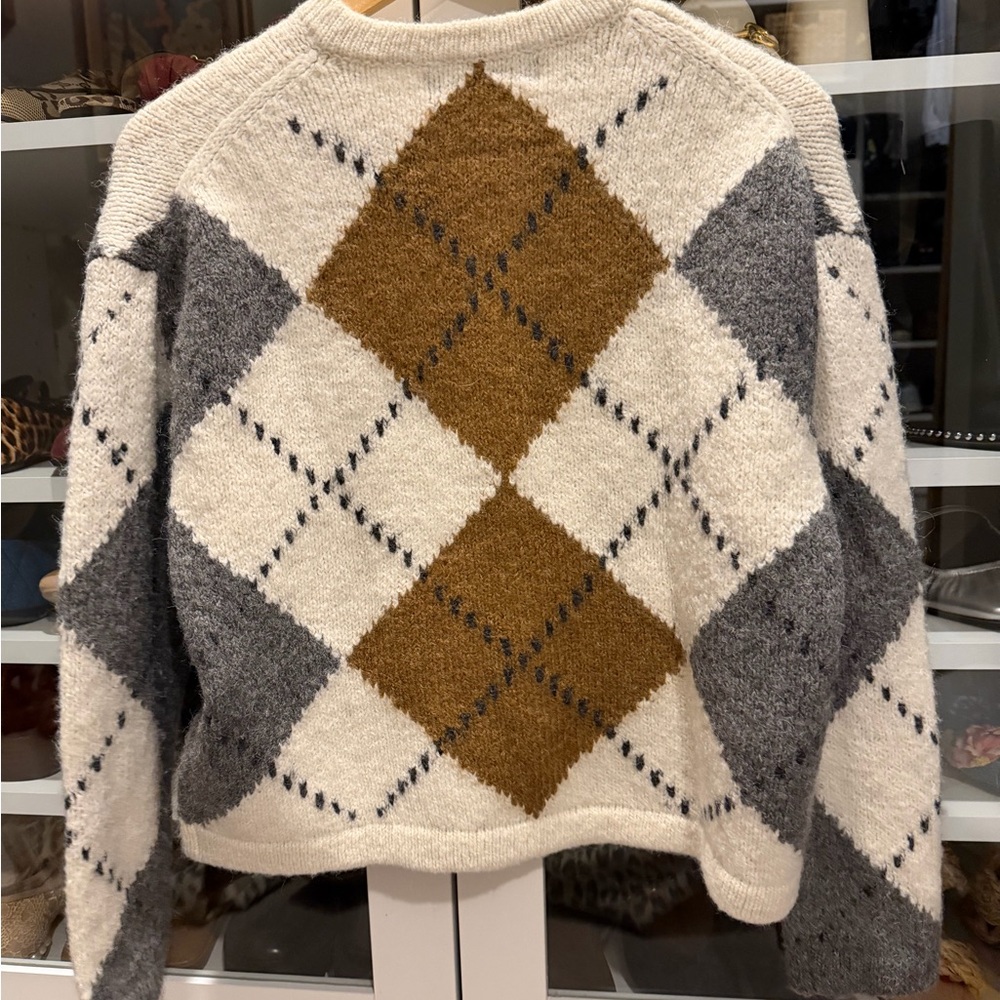 Primark Oversized Argyle Patterned Women's Sweate… - image 7